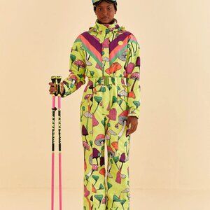 Farm Rio Lime Green New Mushroom Ski Jumpsuit